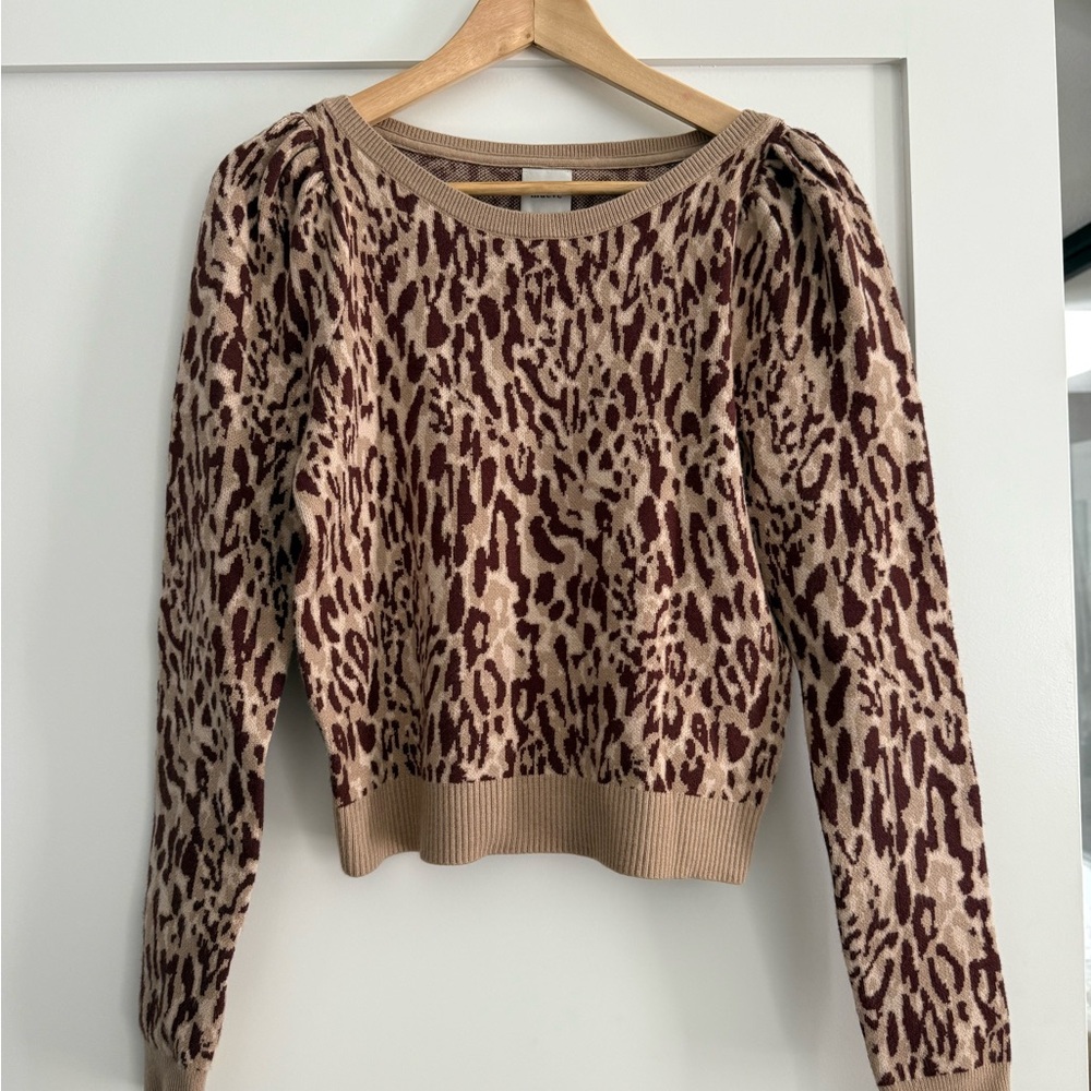 NWT 🐆 - Maeve Leopard Print Sweater in Brown and Tan